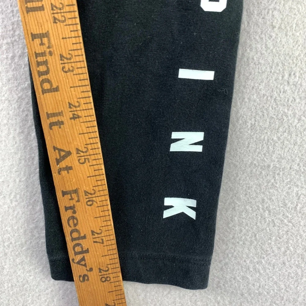 Pink Victoria's Secret Leggings Womens Medium Black Graphic Love Pink Activewear